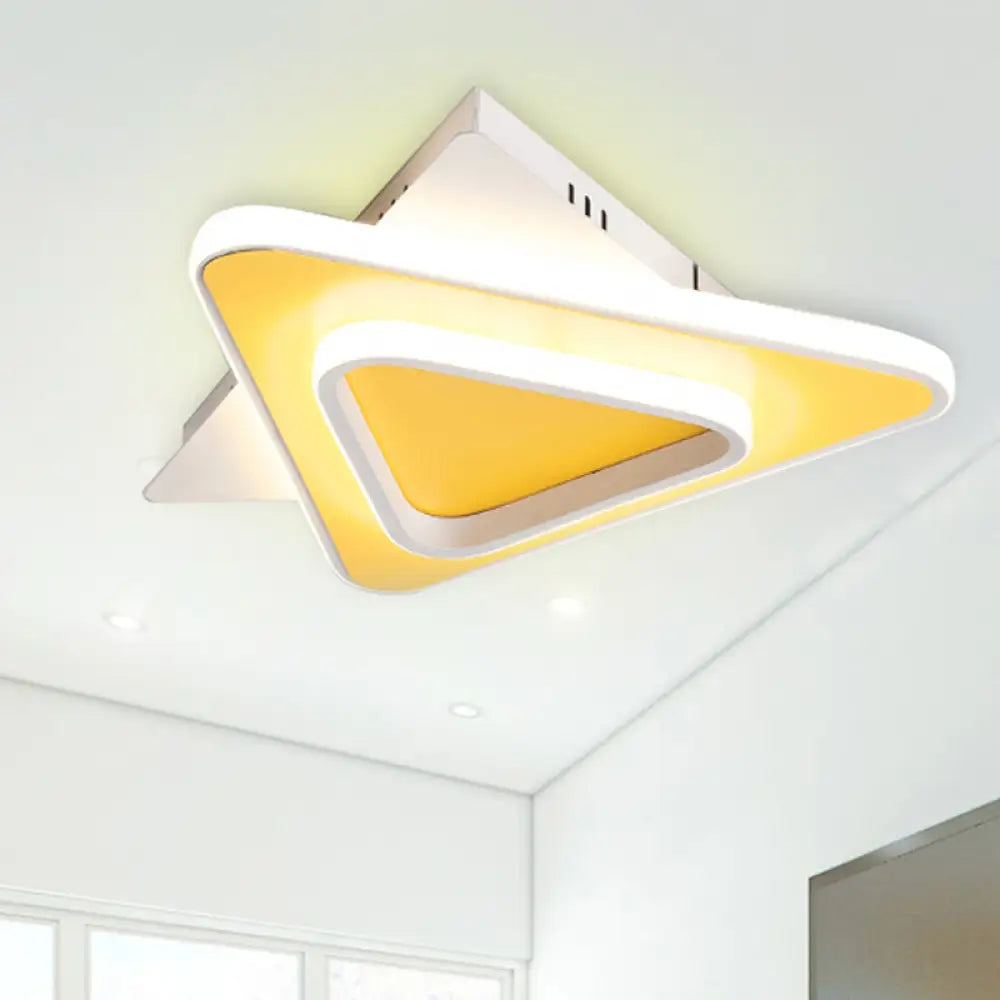 Modern Geometric Flush Nordic Metal & Acrylic Integrated Led Ceiling Light Yellow / Third Gear