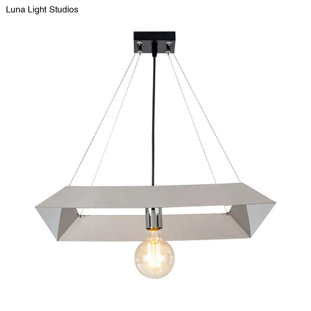 Modern White Geometric Frame Suspension Pendant Lamp - Bedroom Ceiling Light