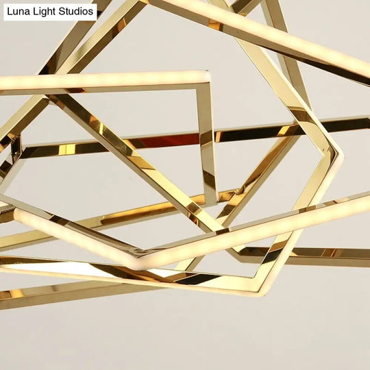 Modern Geometric Gold Led Light Chandelier Chandeliers
