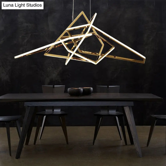 Modern Geometric Gold Led Light Chandelier Chandeliers