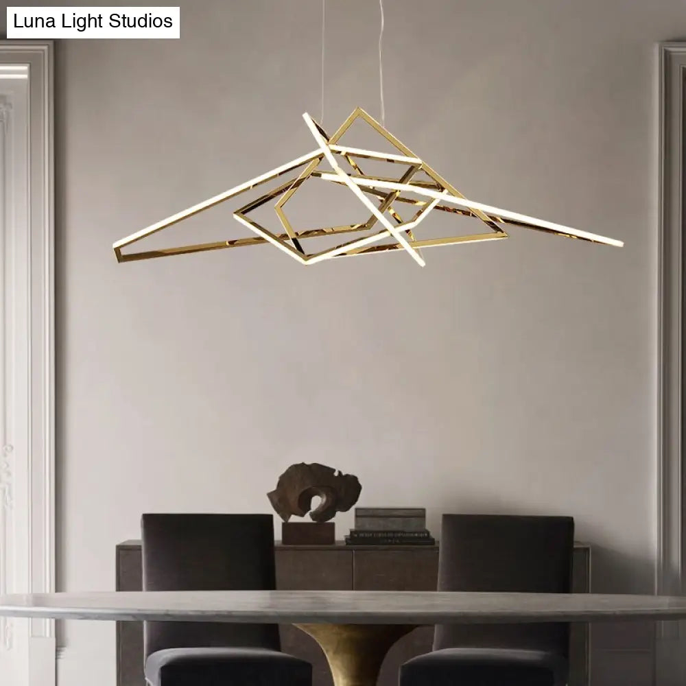 Modern Geometric Gold Led Light Chandelier Chandeliers