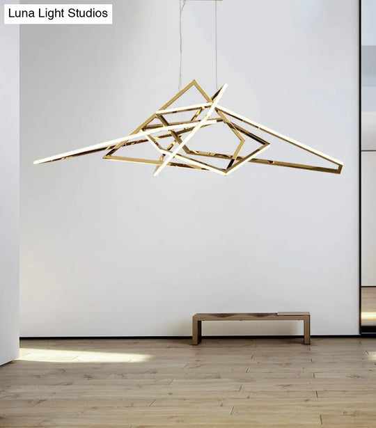 Modern Geometric Gold Led Light Chandelier Chandeliers