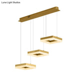 Modern Geometric LED Ceiling Lamp Metallic Finish 3 Bulbs Dining Room Light Fixture