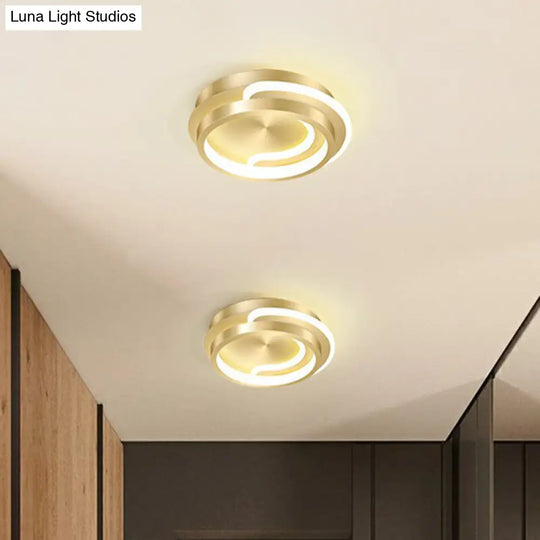 Modern Geometric Led Ceiling Light Fixture For Hallway - Minimalist Acrylic Design