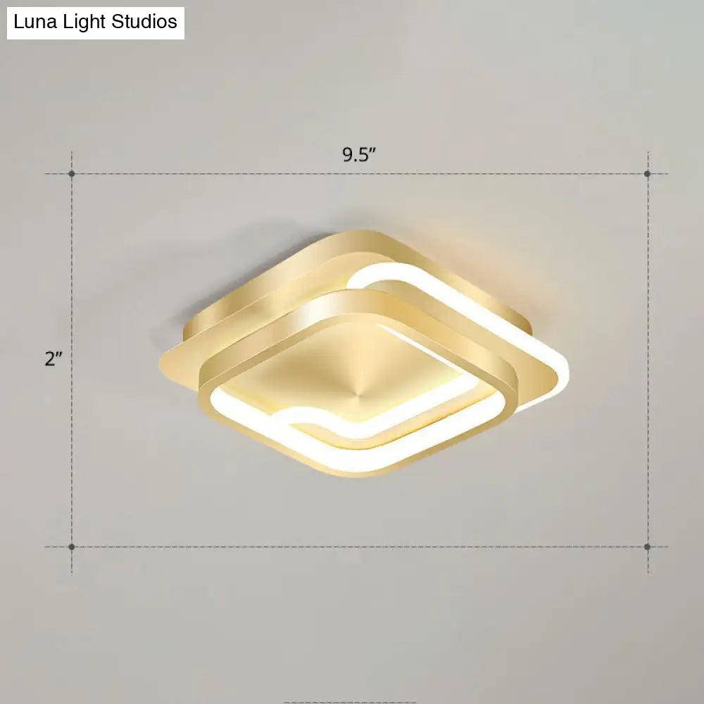 Modern Geometric Led Ceiling Light Fixture For Hallway - Minimalist Acrylic Design Gold / Third Gear