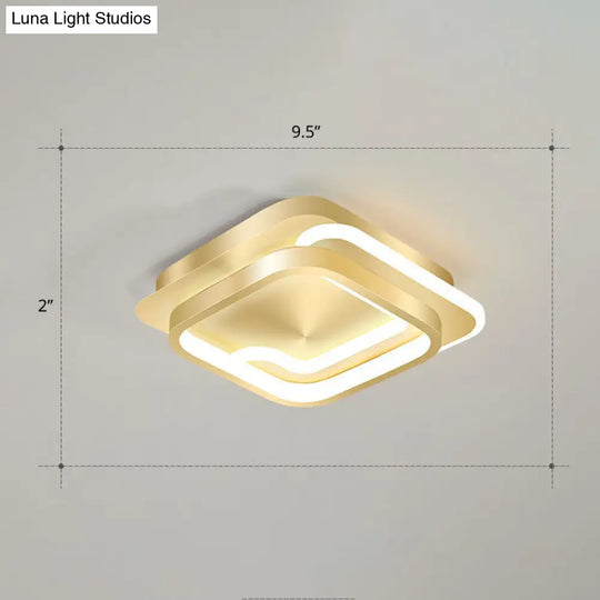 Modern Geometric Led Ceiling Light Fixture For Hallway - Minimalist Acrylic Design Gold / Third Gear