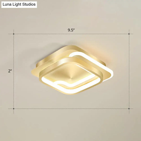 Modern Geometric Led Ceiling Light Fixture For Hallway - Minimalist Acrylic Design Gold / Warm