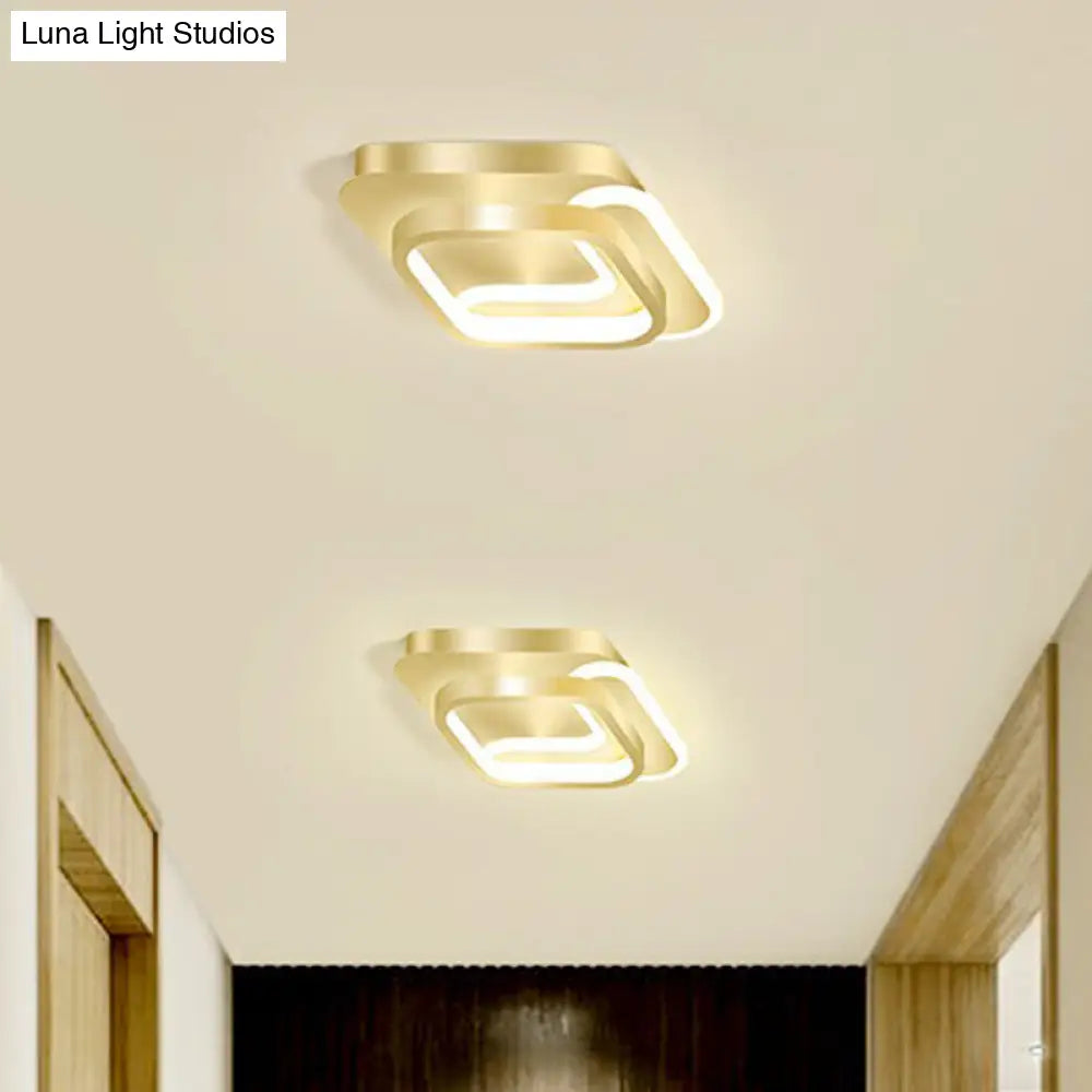 Modern Geometric Led Ceiling Light Fixture For Hallway - Minimalist Acrylic Design