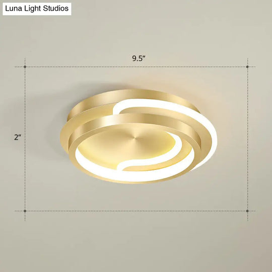 Modern Geometric Led Ceiling Light Fixture For Hallway - Minimalist Acrylic Design Gold / Third Gear