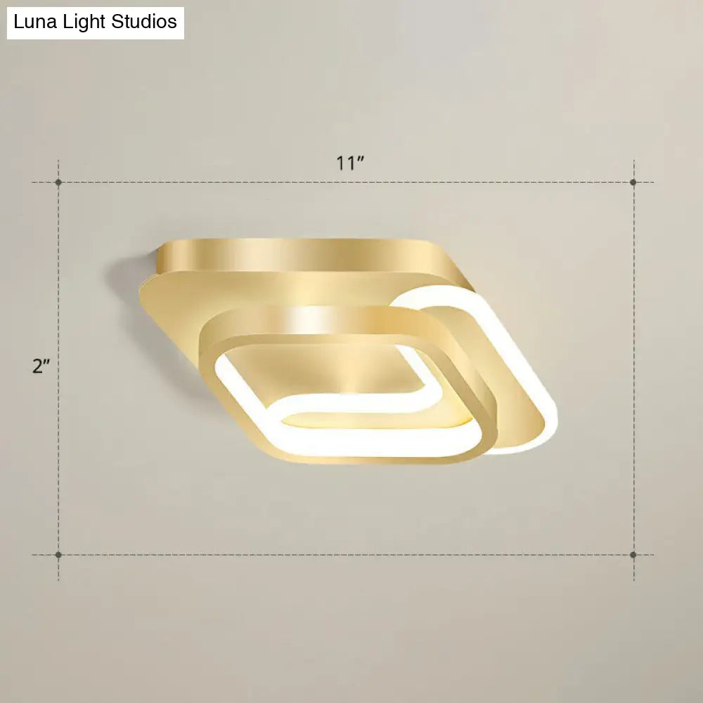 Modern Geometric Led Ceiling Light Fixture For Hallway - Minimalist Acrylic Design Gold / Third Gear