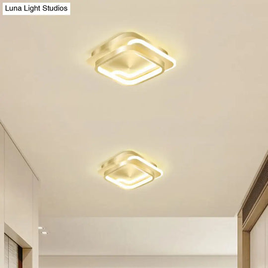 Modern Geometric Led Ceiling Light Fixture For Hallway - Minimalist Acrylic Design