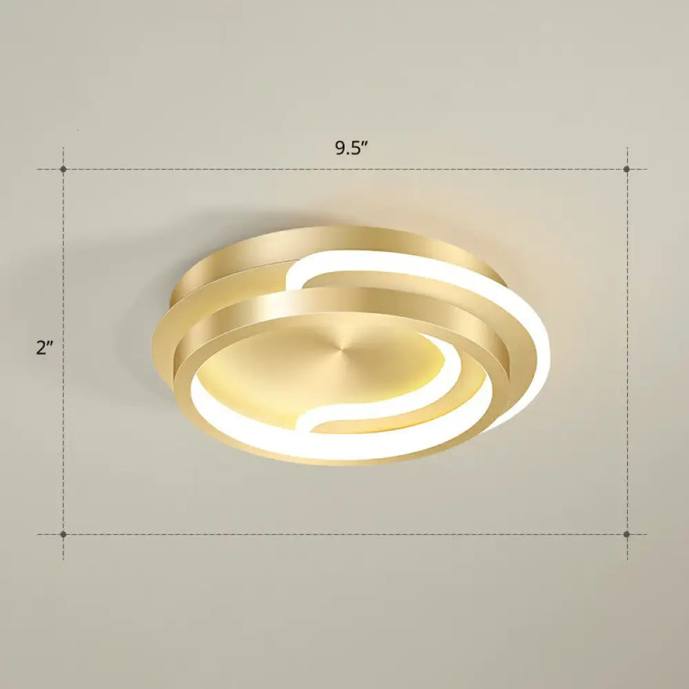 Modern Geometric Led Ceiling Light Fixture For Hallway - Minimalist Acrylic Design Gold / Third