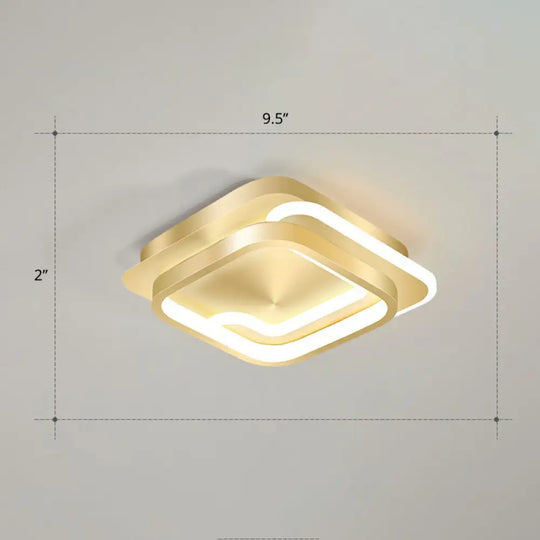 Modern Geometric Led Ceiling Light Fixture For Hallway - Minimalist Acrylic Design Gold / Third