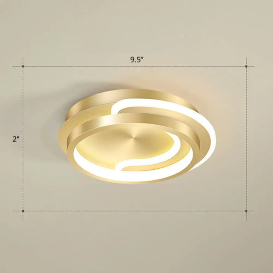 Modern Geometric Led Ceiling Light Fixture For Hallway - Minimalist Acrylic Design Gold / Warm Round