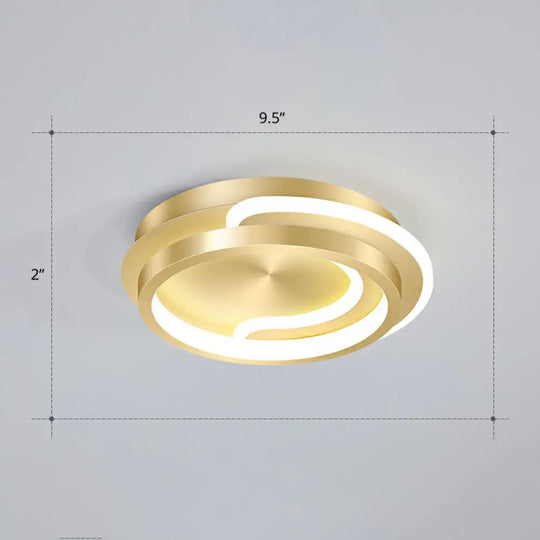 Modern Geometric Led Ceiling Light Fixture For Hallway - Minimalist Acrylic Design Gold / White