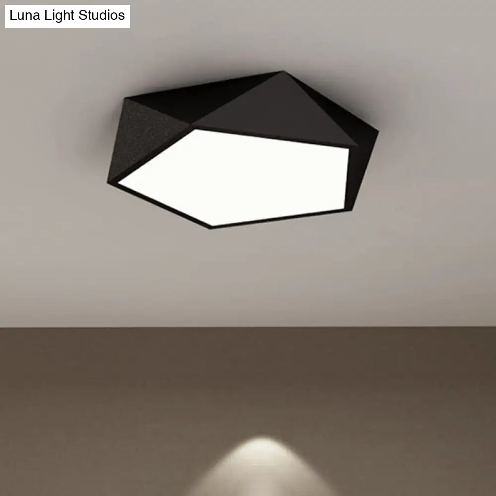 Modern Geometric Led Flush Mount Ceiling Light With Macaroon Style For Hallway And Bedroom