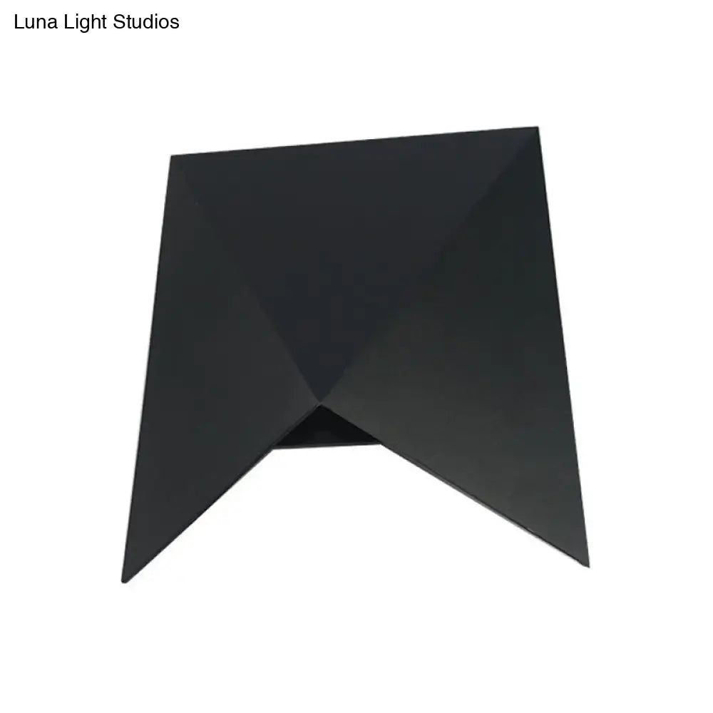 Modern Geometric Metal Wall Sconce Light With Led Black Finish Warm/White Lighting