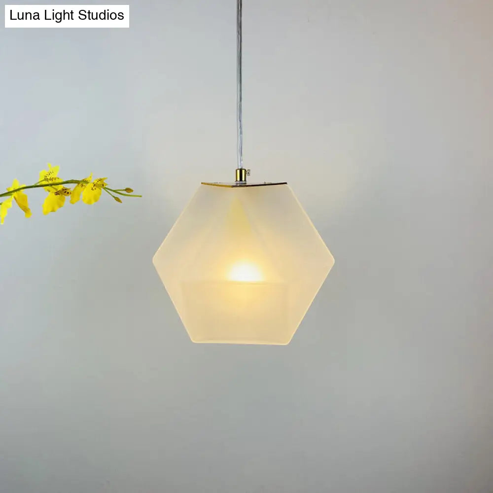 Modern Geometric Pendant Light - White/Smoke Grey/Rose Gold Glass Ideal For Dining Room Ceiling