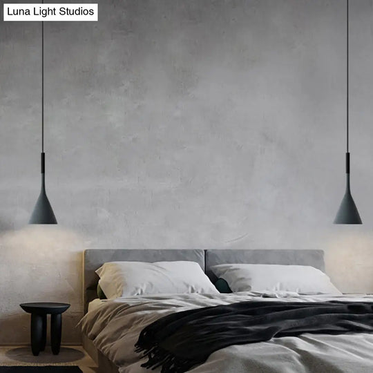 Modern Geometric Resin Hanging Lamp For Bedroom - Stylish Ceiling Lighting With 1 Bulb