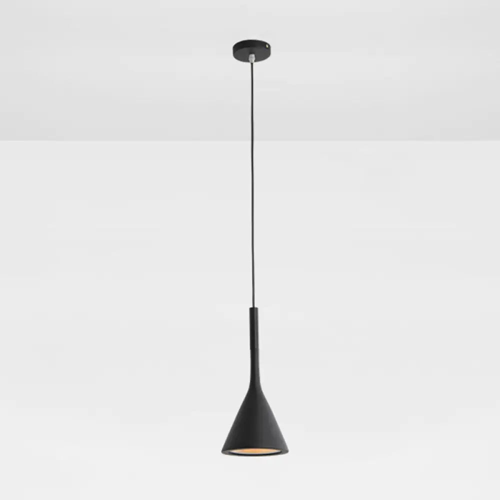 Modern Geometric Resin Hanging Lamp For Bedroom - Stylish Ceiling Lighting With 1 Bulb Black