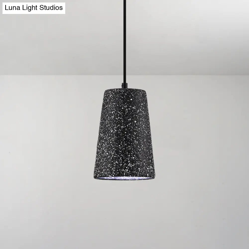 Modern Single Pendant Light With Geometric Shade Ideal For Dining Rooms Black / Barrel