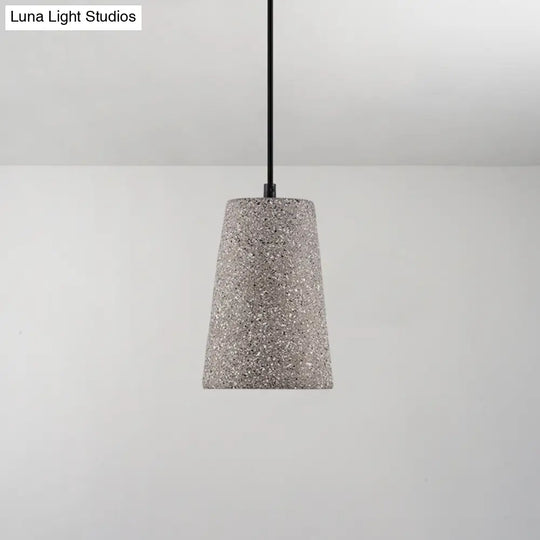 Modern Single Pendant Light With Geometric Shade Ideal For Dining Rooms Grey / Barrel