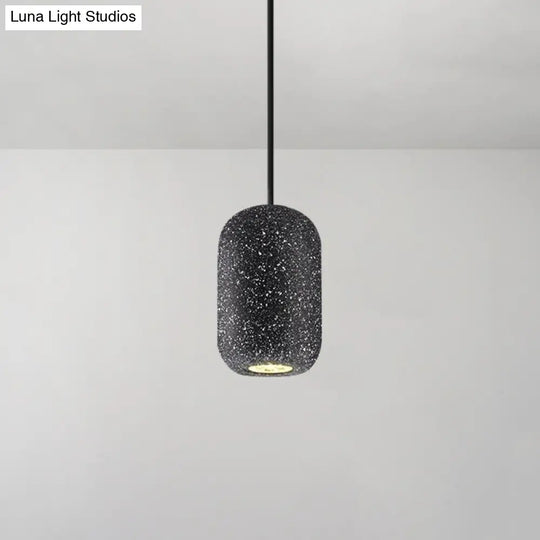 Modern Geometric Shade Ceiling Light - Single Hanging Lamp For Dining Room In Cement Finish