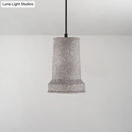 Modern Single Pendant Light With Geometric Shade Ideal For Dining Rooms Grey / Barn