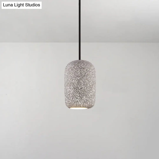 Modern Single Pendant Light With Geometric Shade Ideal For Dining Rooms Grey / Cylinder