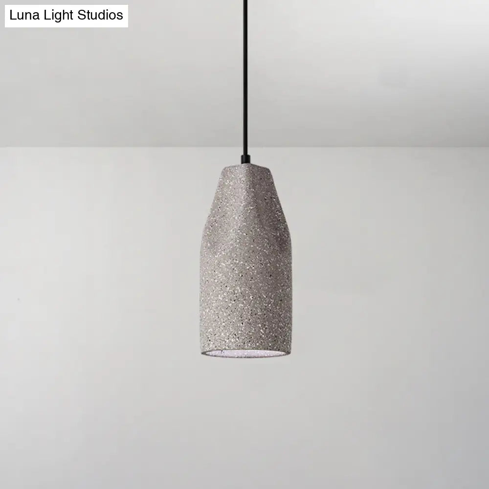 Modern Single Pendant Light With Geometric Shade Ideal For Dining Rooms Grey / Long Cone