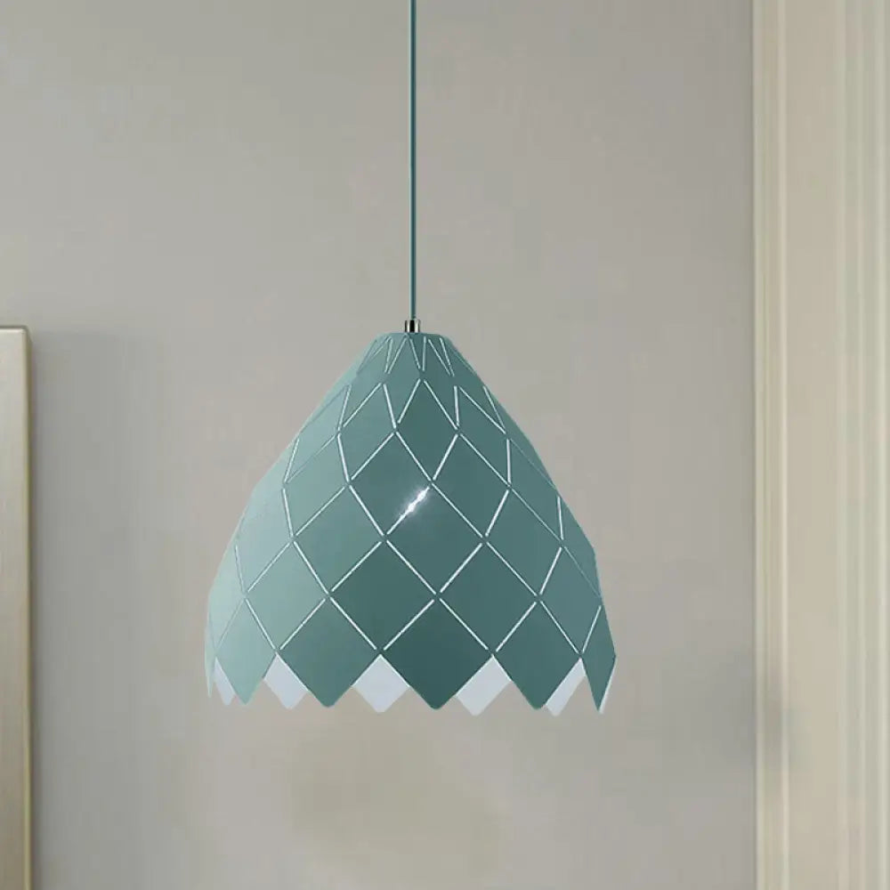 Modern Geometric Splicing Pendant Light - Nordic Metal 1-Light Pink/Yellow/Green Hanging Fixture