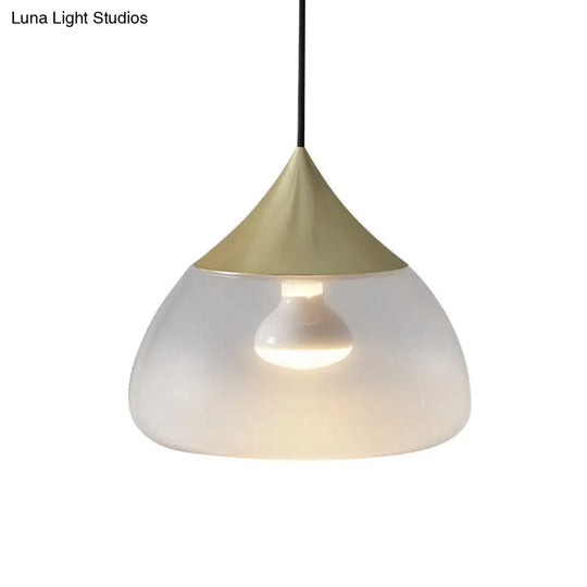 Modern Glass Pendant Light - Stout 1-Light Chrome/Gold/Rose Gold Hanging Design