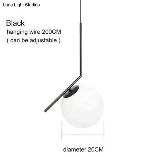 Modern Glass Ball Pendant Lights For Dining Room Indoor Home Kitchen Fixtures Hanging Lamp Bar