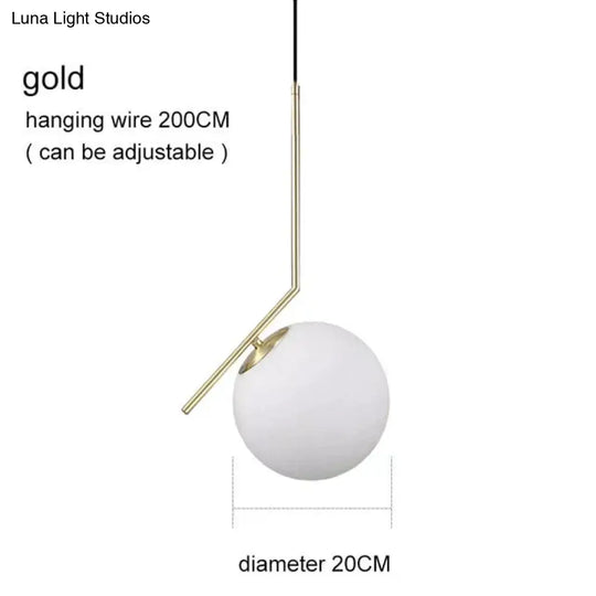 Modern Glass Ball Pendant Lights For Dining Room Indoor Home Kitchen Fixtures Hanging Lamp Bar