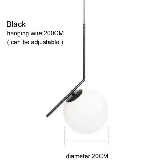 Modern Glass Ball Pendant Lights For Dining Room Indoor Home Kitchen Fixtures Hanging Lamp Bar