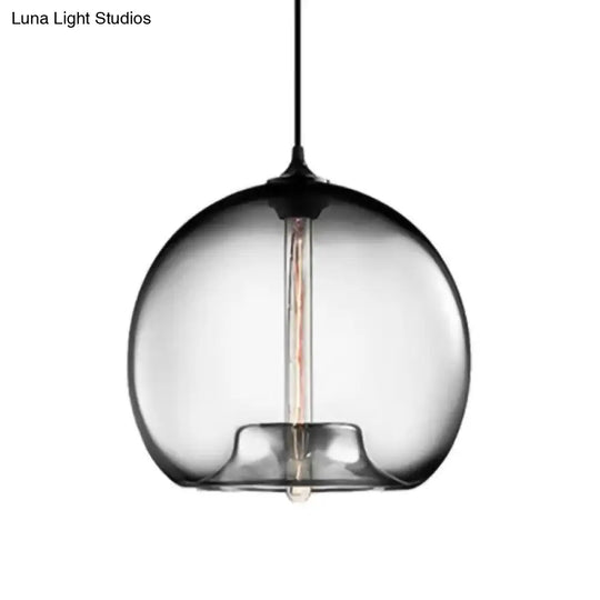 Modern Glass Ball Shade Suspension Light - Red/Brown/Blue Hanging Ceiling