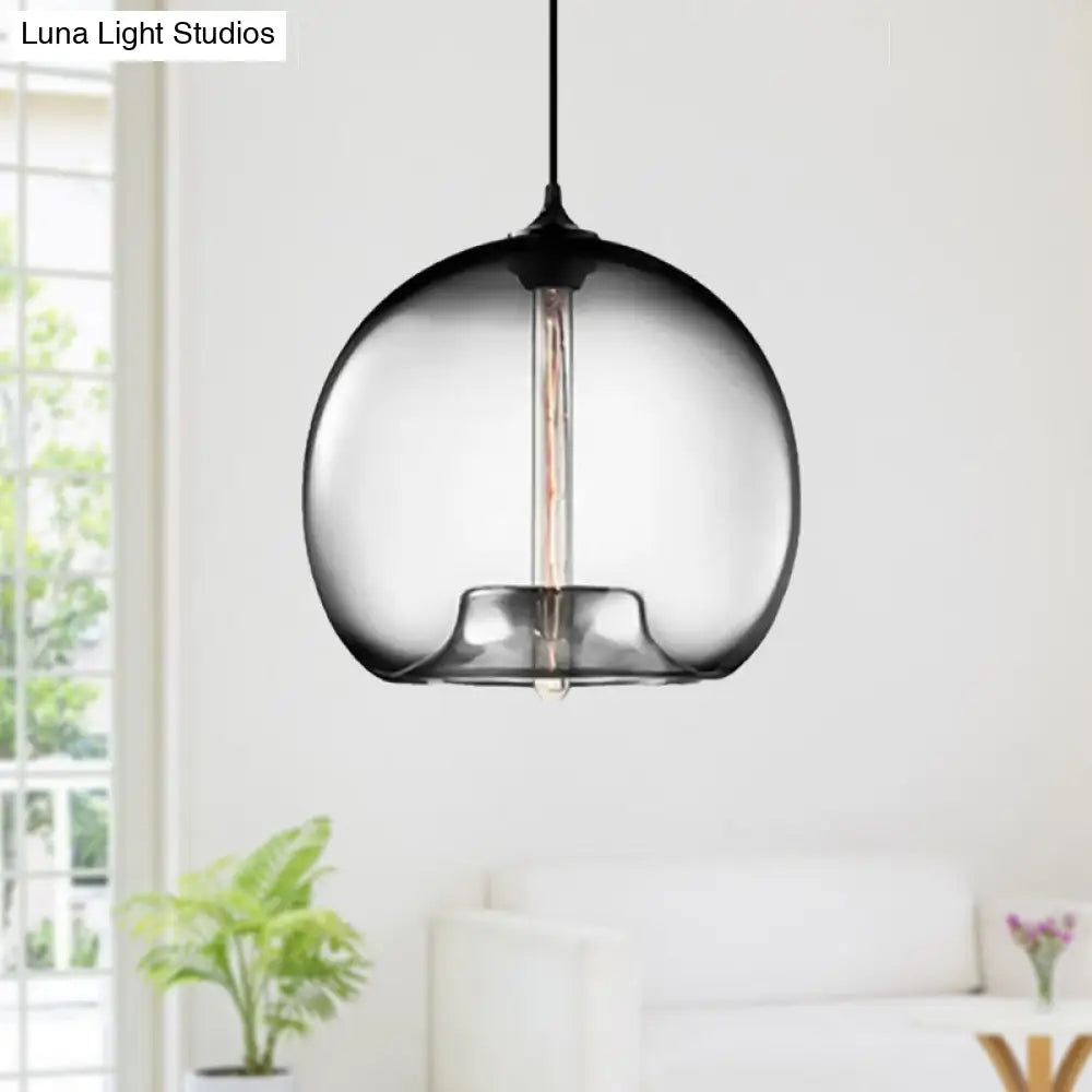 Modern Glass Ball Shade Suspension Light - Red/Brown/Blue Hanging Ceiling