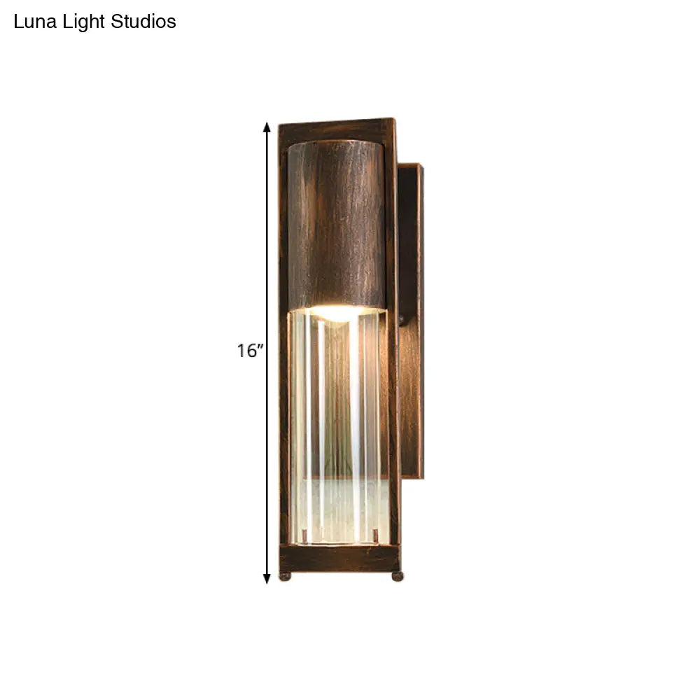 Modern Glass Black/Brass Wall Sconce With 1 Head For Industrial Style Flush Mount