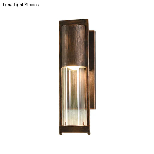 Modern Glass Black/Brass Wall Sconce With 1 Head For Industrial Style Flush Mount