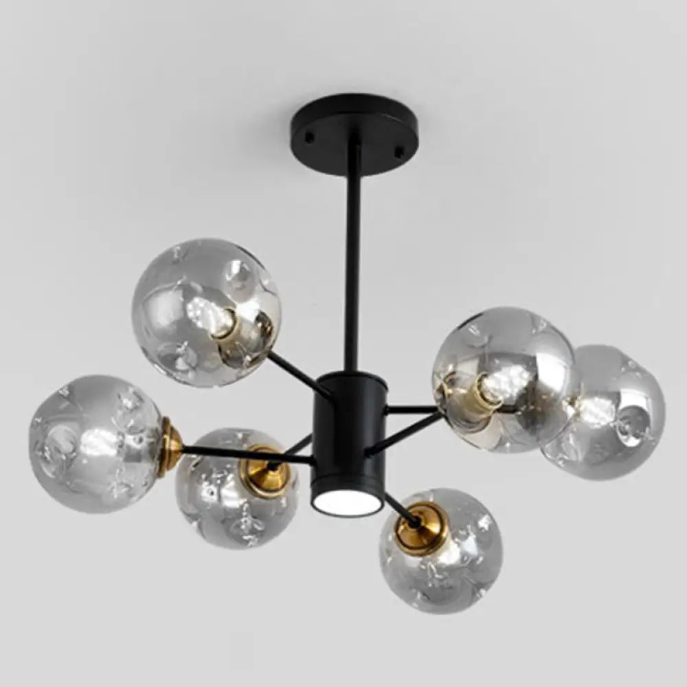 Modern Glass Bubble Chandelier Pendant Lights For Bedrooms 6 / Smoke Gray