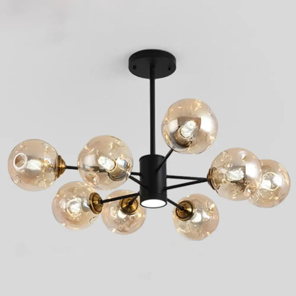 Modern Glass Bubble Chandelier Pendant Lights For Bedrooms 8 / Amber