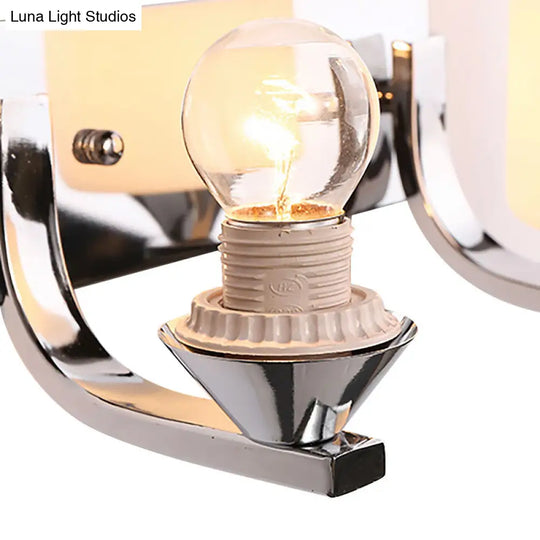 Modern Glass Cylinder Wall Sconce 1/2-Lights - Chrome Finish Bedside Lamp