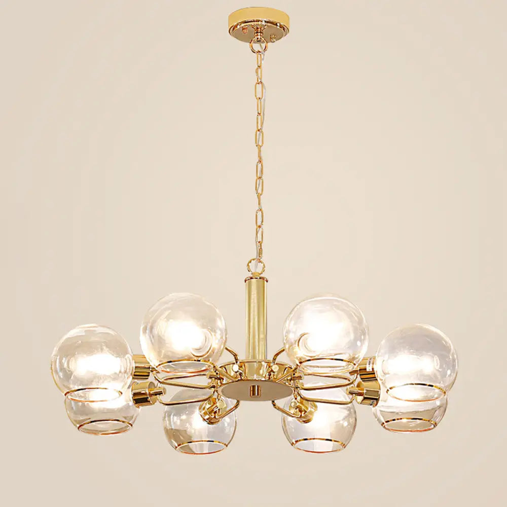 Modern Glass Dome Pendant Light With Gold Finish For Living Room 8 /