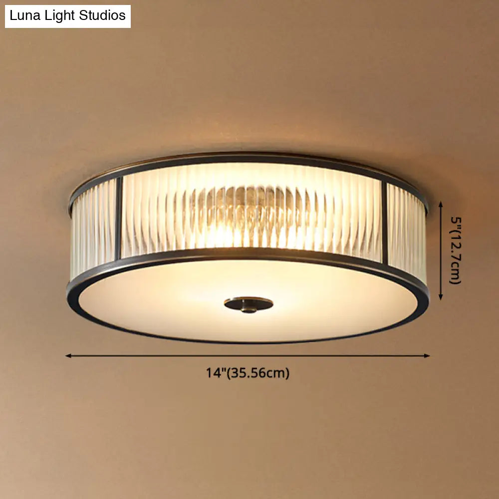 Modern Glass Drum Ceiling Light - Simplicity Style Ideal For Foyers