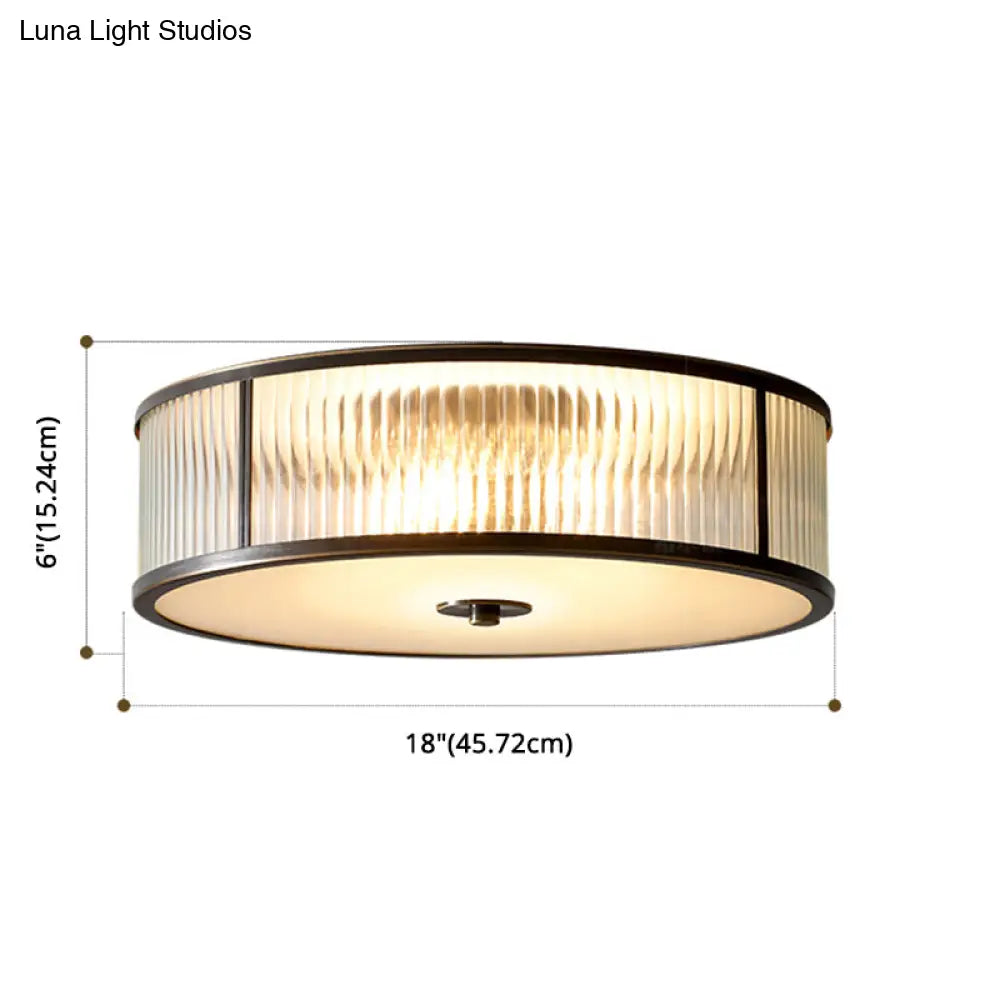 Modern Glass Drum Ceiling Light - Simplicity Style Ideal For Foyers