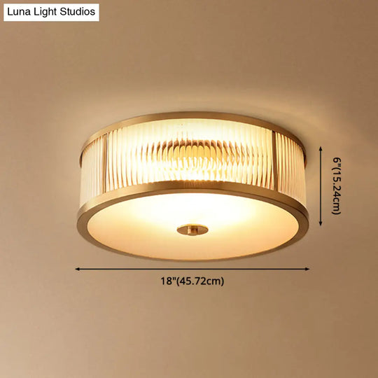 Modern Glass Drum Ceiling Light - Simplicity Style Ideal For Foyers