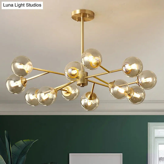 Modern Glass Globe Chandelier For Living Room - Elegant Suspension Lighting