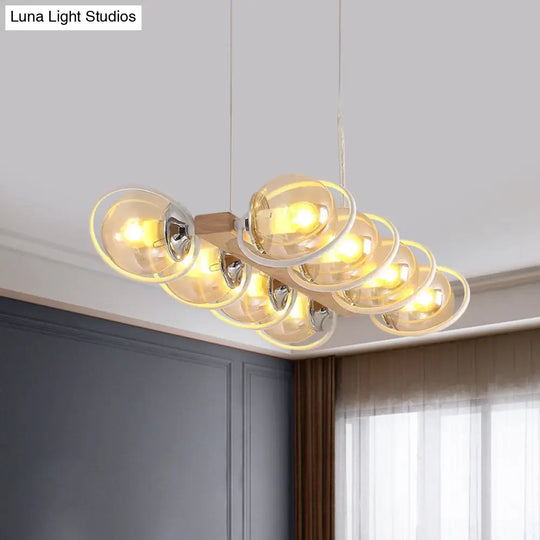 Modern Glass Hanging Light Fixture - Cognac Bubble Shade Island Lighting