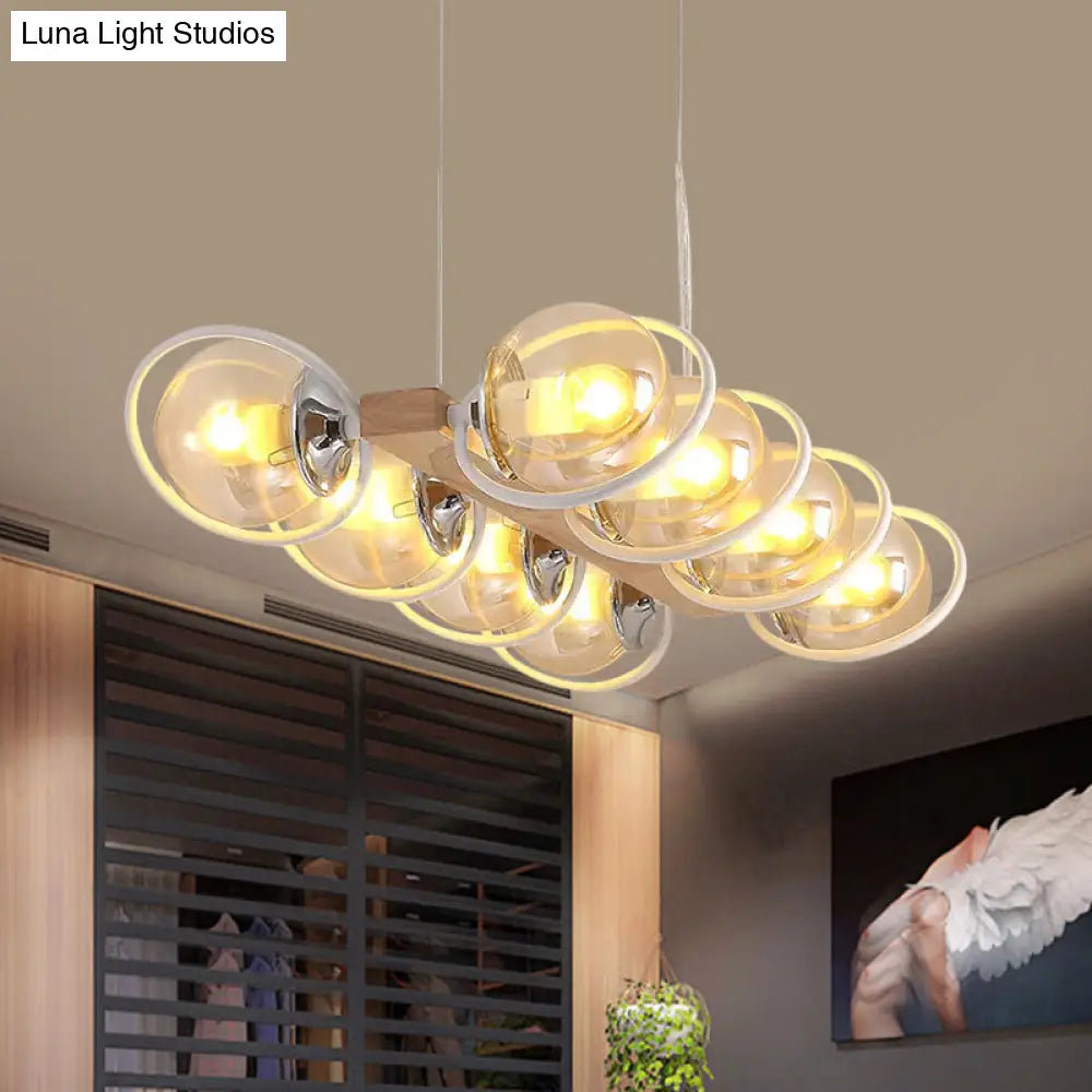 Modern Glass Hanging Light Fixture - Cognac Bubble Shade Island Lighting