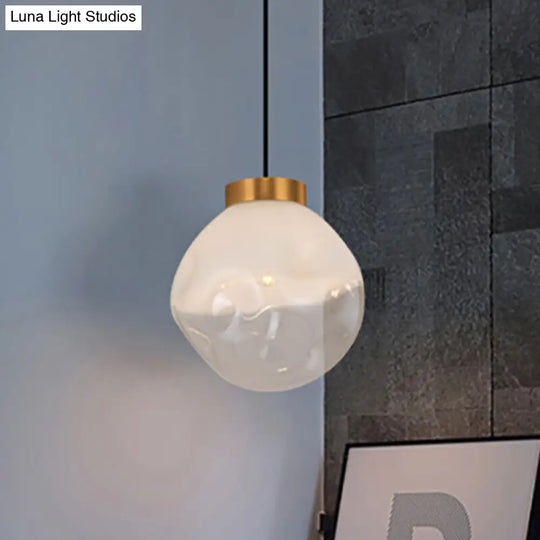 Modern Glass Irregular Pendant Lighting For Kitchen And Dining Room - White